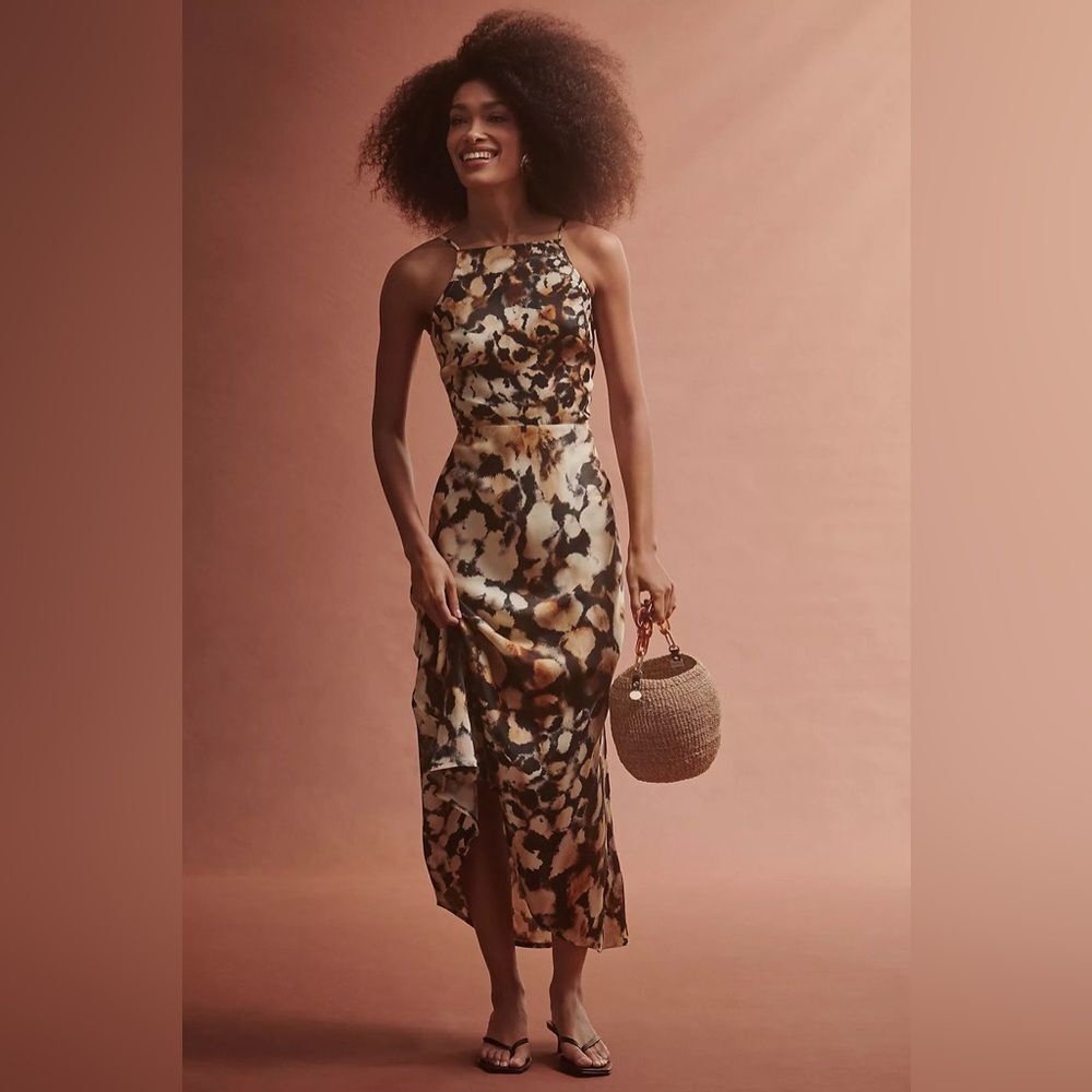 Conditions Apply Brand xL High-Neck Midi Slip Dress by Anthropologie